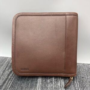 Leather CD/DVD Case Wallet  by COACH – 90s Y2K – 12 Slot Organizer Brown